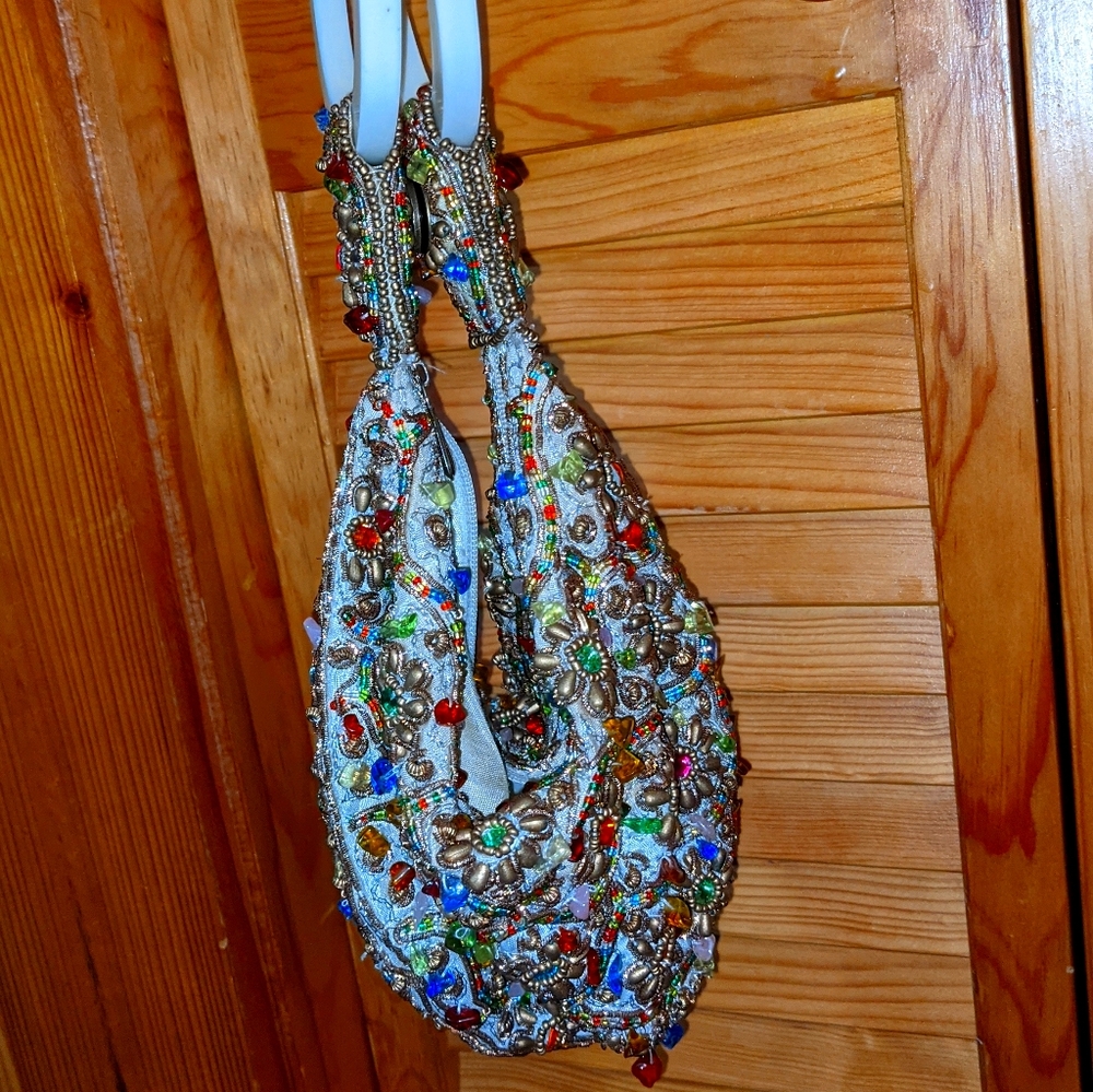 Sequined and beaded purse